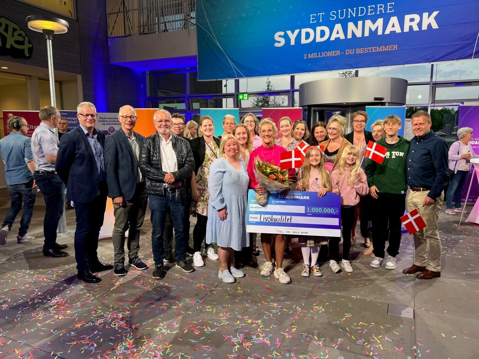 Forsker og overlæge Gundhild Kjærgaard-Andersen med følge til finaleshowet