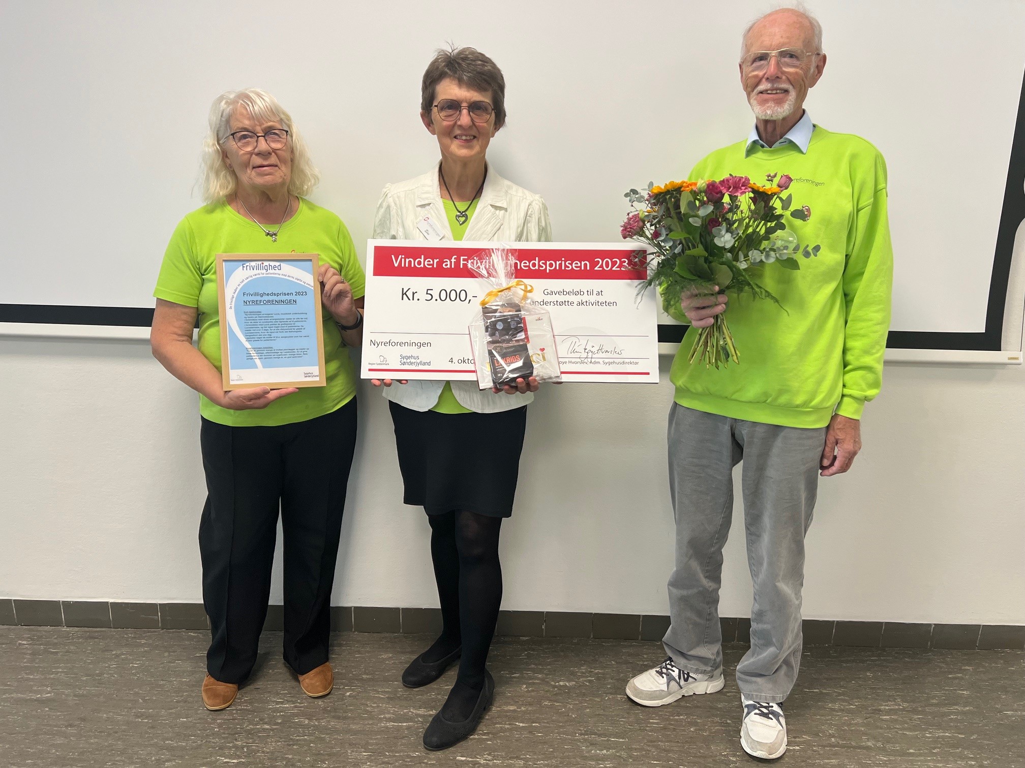 Nyreforeningen repræsenteret af formand Else Lorenzen, Lilly Mogensen og Erik Langfors