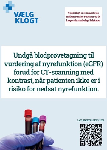 Vælg Klogt anbefaling - Vurdering af eGFR forud for CT skanning